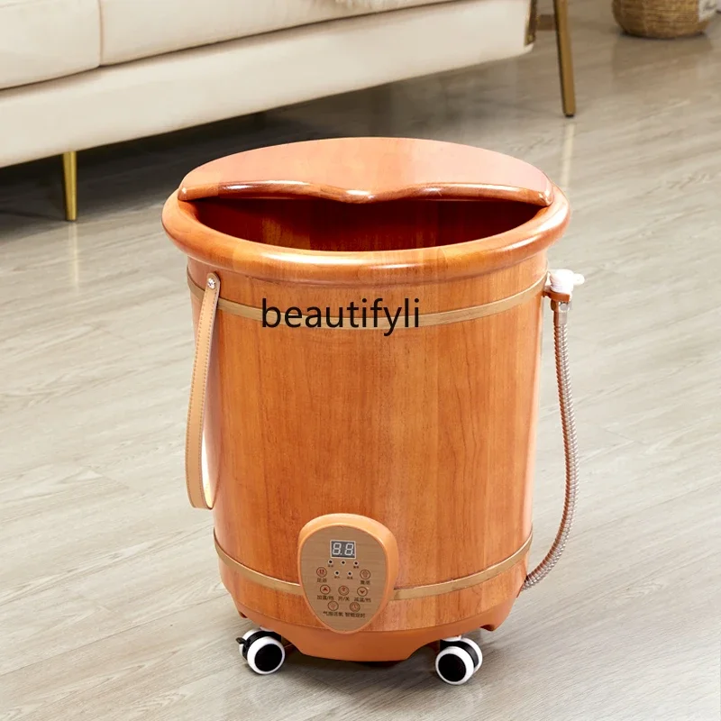 High-depth foot soaking bucket   wooden bucket over the knee  fumigation bucket, household foot washing basin