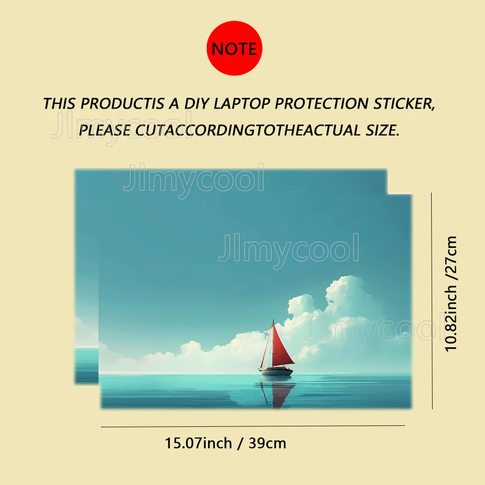 2Piece Sailboat Sailing Ship Boat Sea Ocean Pattern Laptop Decal Case Universal Netbook Skin Sticker Laptop Stickers Waterproof