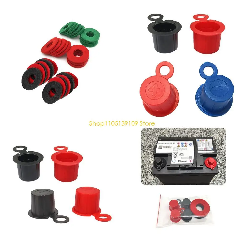 

P5ED Универсальные изоляционные колпачки для клемм батареи, защита от утечки и коррозии, набор крышек для батарей для различных