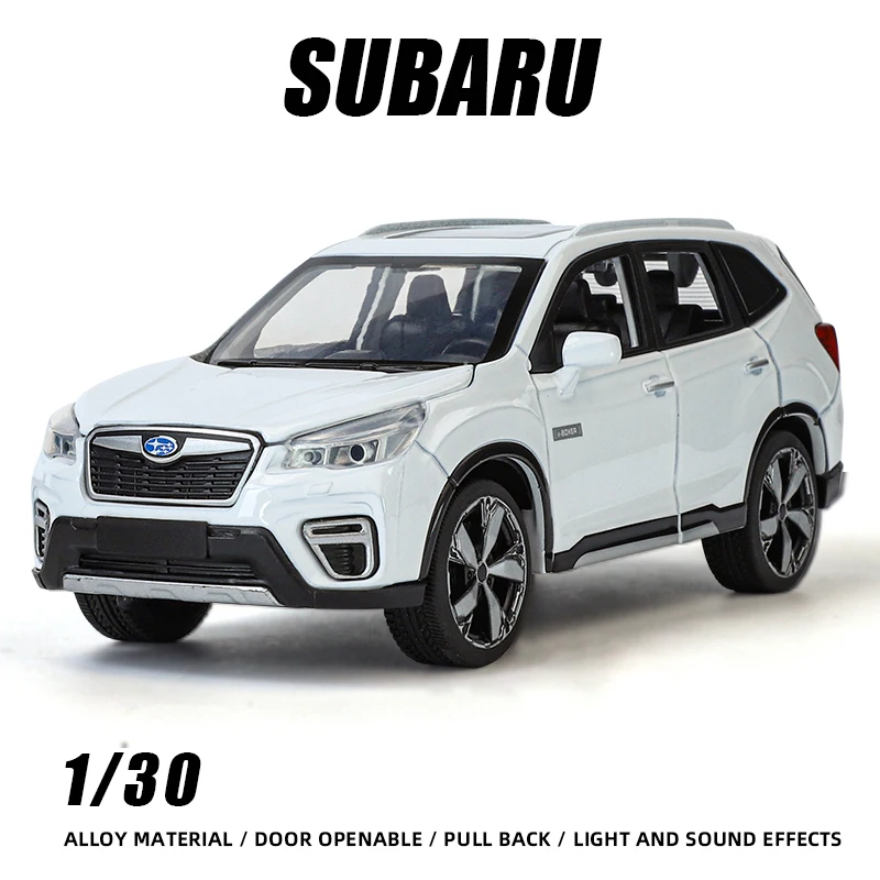 

1:30 Subaru Forester SUV Diecast Car Model Alloy Vehicle Toy Boy Metal Premium Gift Hot Wheel Sound Light Pull Back Collection