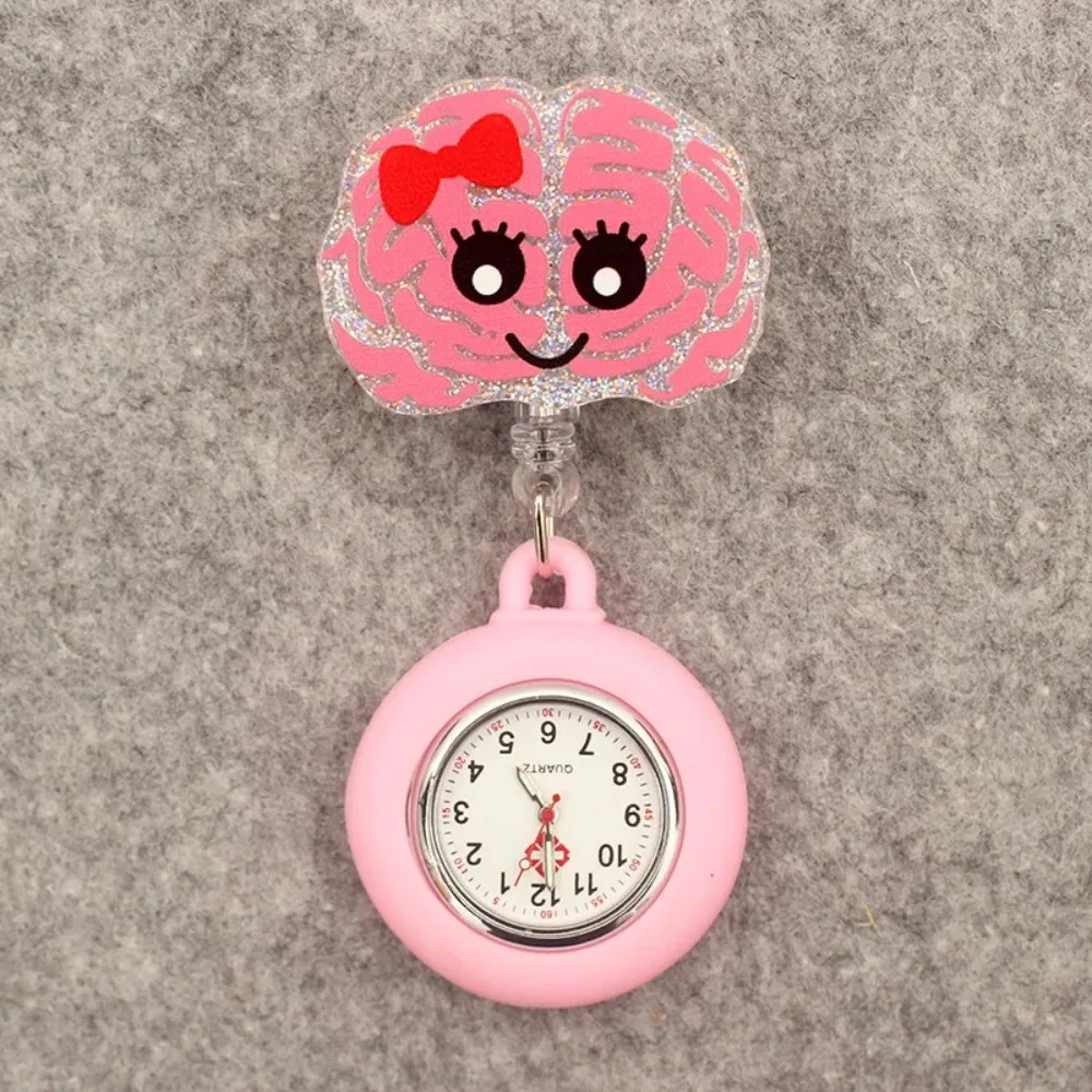 Creativity PVC Retractable Watch Brooch Cute Lovely Nurse Pocket Watches Cartoon Colourful Doctor Badge Reel Gift