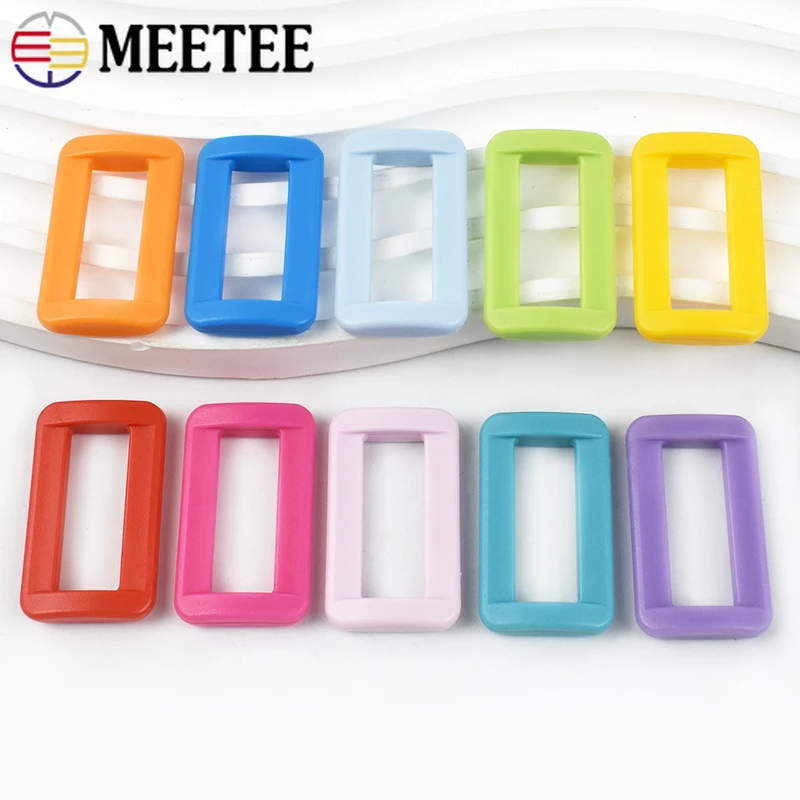 

50/100Pcs Meetee 15/20/25/32/38mm Plastic Buckles Bag Strap Square Connector Clasps Webbing Adjuster Snaps DIY Bags Accessories