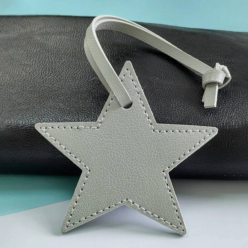 8 cm PU-Leder-Patch, fünfzackiger Stern, Schlüsselanhänger, Stern-Dekoration zum Verschönern von Taschen, Kleidung, Schlüsselband – Detail 4
