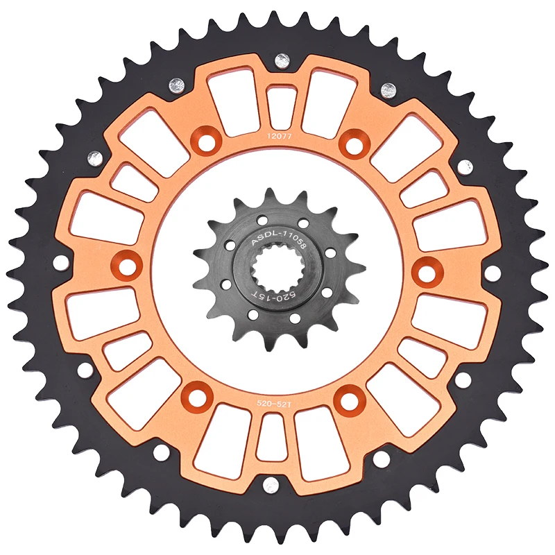 

520 15T 52T Motorcycle Front Rear Sprocket For KTM Chain Wheel 600 LC4 MX 1990 1991 1992 520-15T 520-52T 15 52