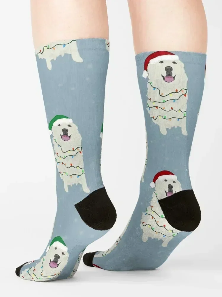 Christmas Great Pyrenees Pattern Socks gift Stockings man bright garter Men's Socks For Man Women's