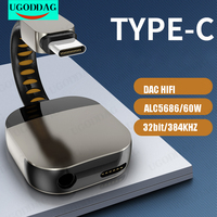 DAC Type C to 3.5mm Jack Headphone Adapter Type C Splitter 2 In 1 Hifi Audio Charging Converter for Oneplus Macbook Air