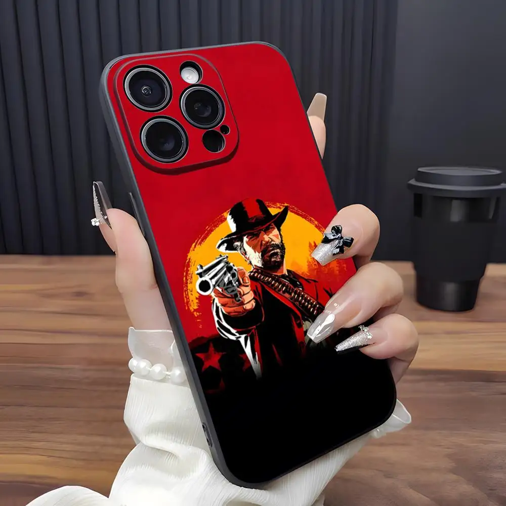 حافظة هاتف Red Dead Redemption RDR2 لهاتف آيفون 17 برو ماكس 15 برو 16 14 بلس 12 13 Mini 11 Pro غطاء ناعم مقاوم للصدمات