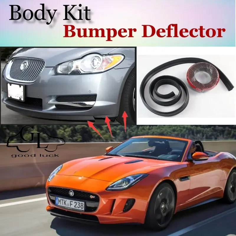 Bumper Lip Deflector Lips For Jaguar F-Type F Type Front Spoiler Skirt For TopGear Friends to Car View Tuning / Body Kit / Strip