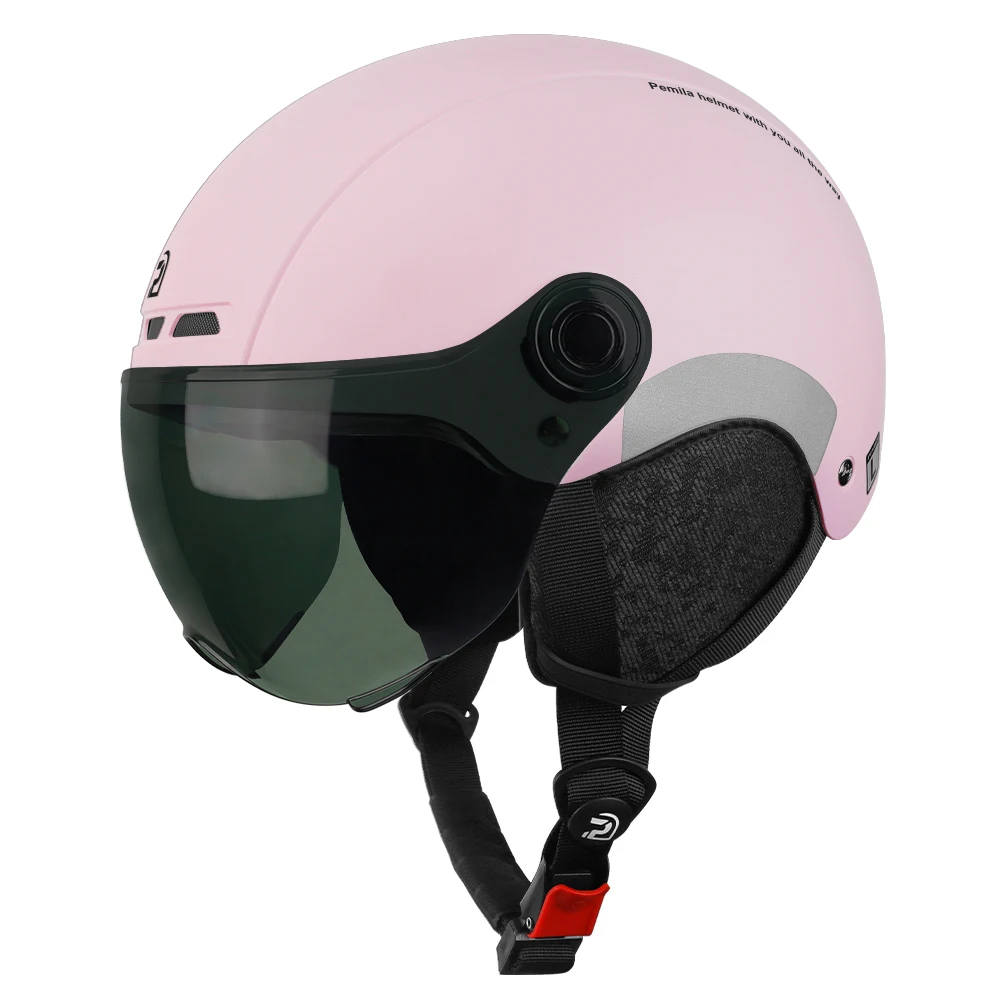 Pemila Fietshelm Met Bril Lens Oorbescherming Reflecterende Sticker Fietshelm Mtb Weg E-Bike Fietshelm Voor Volwassenen
