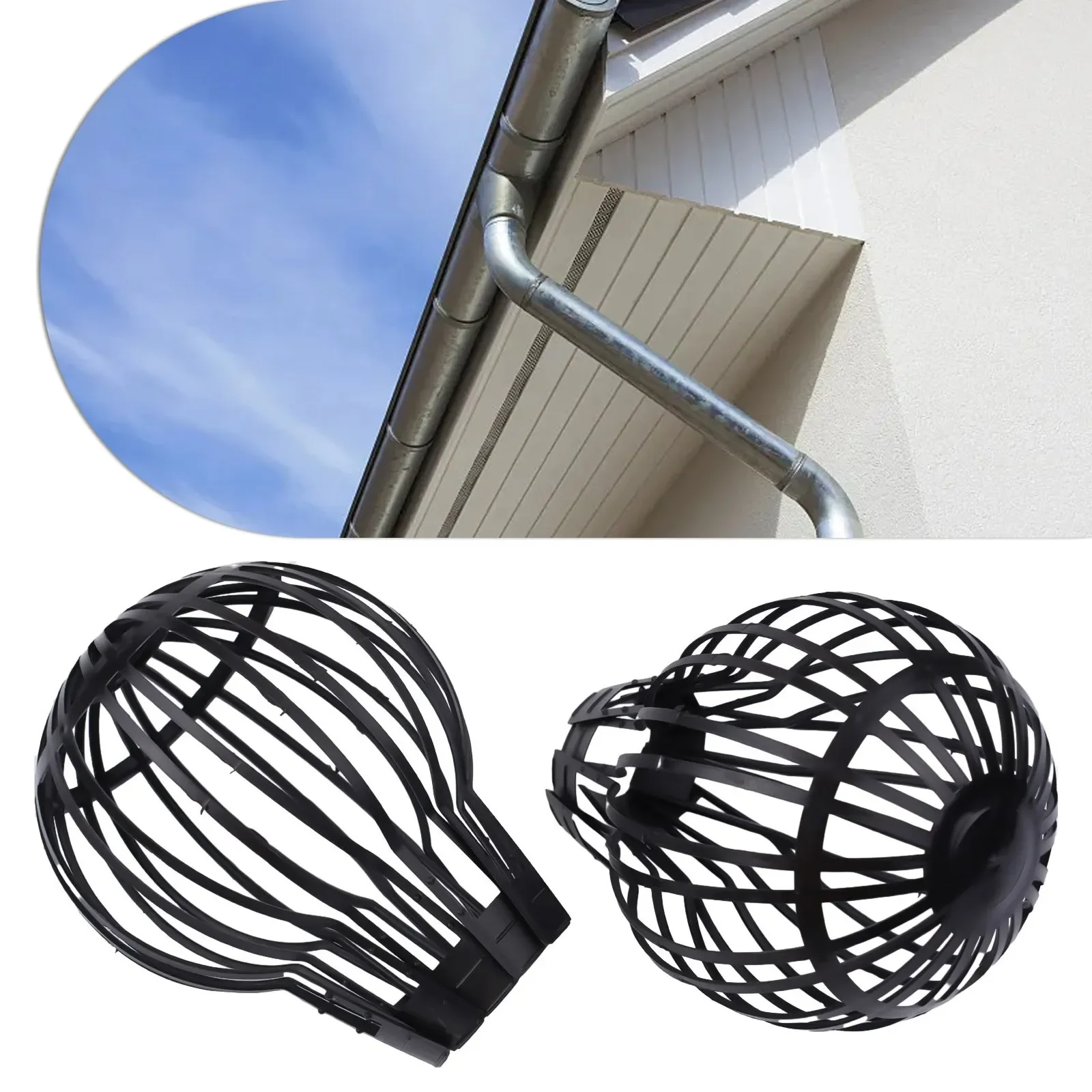 2/4/6pcs Downspout Filter Gutter Guard Debris Dirt Protect Outdoor Drain Cover Gutter Block For Stopping Blockage Leaves