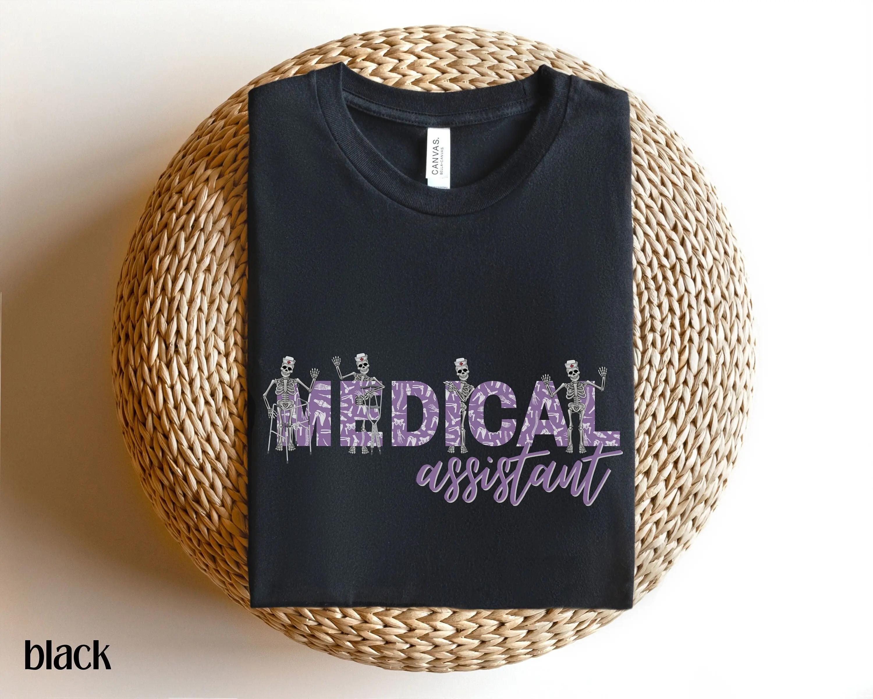 Medical Assistant T Shirt Skeleton Ma Cute For Certified Purple Cma Bones And Crutches Cmaa