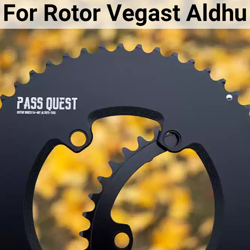 

PASS QUEST 110BCD Chainring For Rotor 46 33 50 34 50 34t 50x34 52 36 52 36t 53 39 54 40 2x 4 Bolt 11 Speed 12-speed Chain Ring