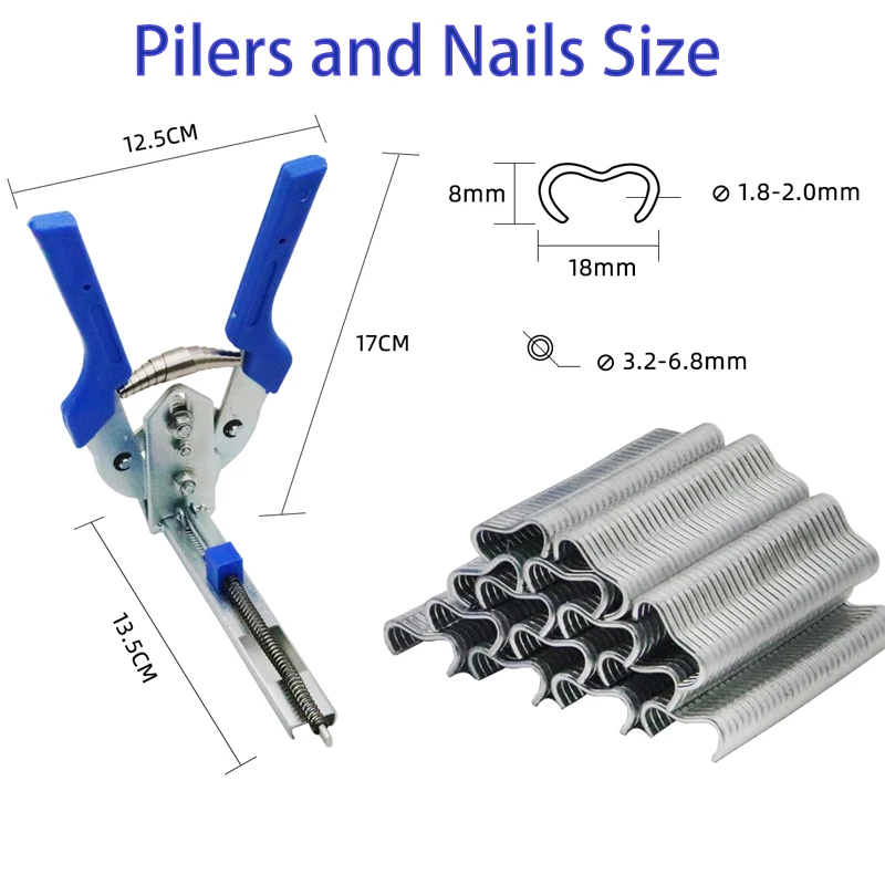 600 Pz/scatola M Anello Chiodo Vincolante Gabbia Piler Pollo Anatra Uccello Gabbia Per Cani Morsetto Quaglia Legato Colomba Gabbia Coniglio Morsetto Strumenti di Installazione