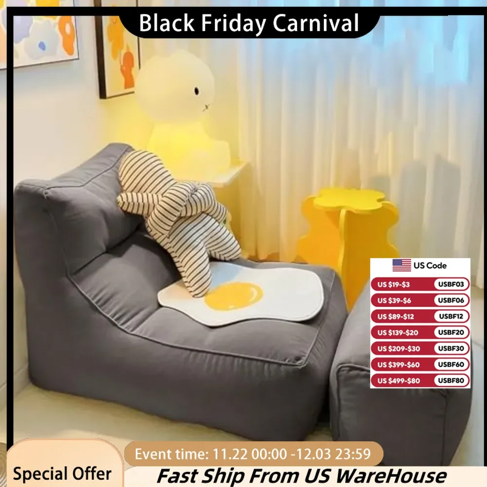 Adult Lazy Chair Filled with EPS Particles, Fluffy Lazy Soy Bag Sofa, Sensory Soy Bag Sofa Bag, Washable Cover Home Furniture