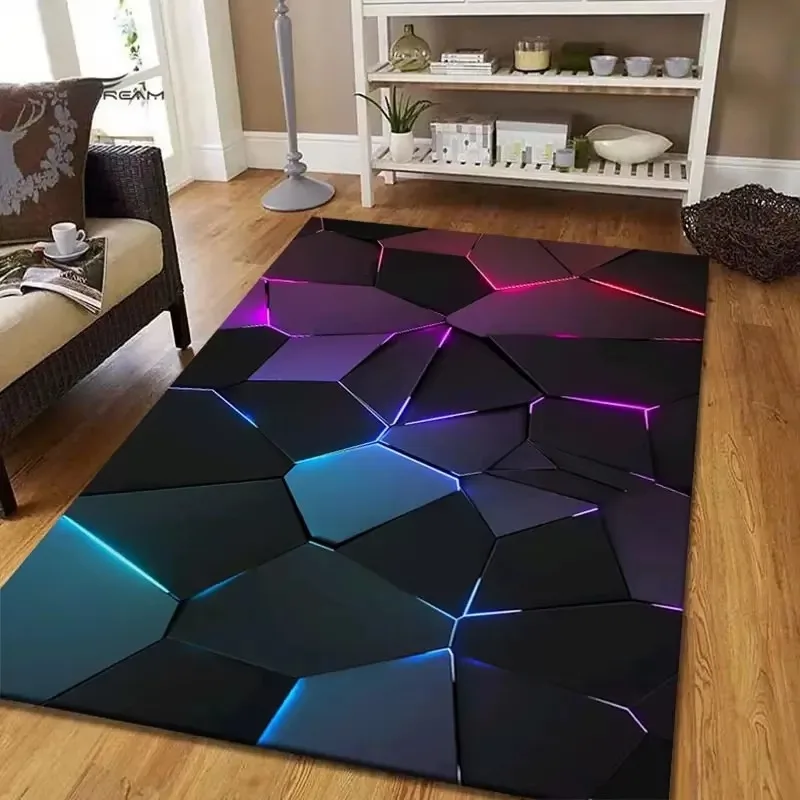 VIKAMA Futuristic Tech Rug: Soft, Warm, and Non-Slip—Perfect for Living Rooms, Sofas, and Game Rooms—Home Furniture