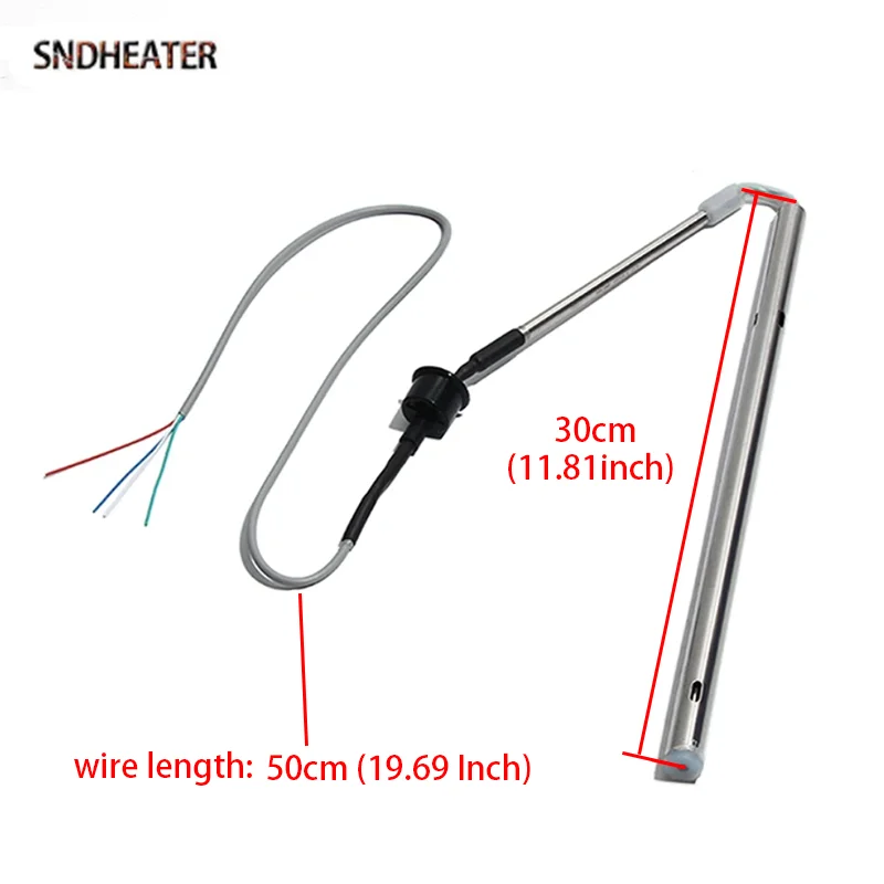 SNDHEATER عنصر مستشعر اختبار درجة حرارة الماء 0.5 متر 20 متر 30 متر سلك 30 سنتيمتر كشف مستوى المياه أنبوب التحقيق لخزان المياه بالطاقة الشمسية
