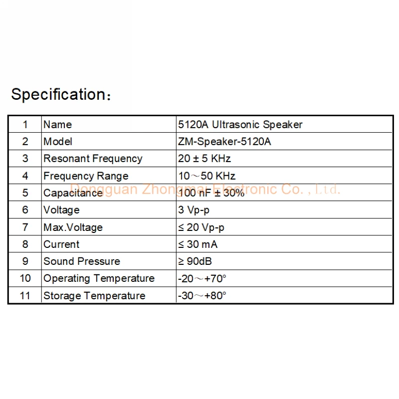 مكبر صوت بالموجات فوق الصوتية 5120 أمبير و20 كيلو هرتز