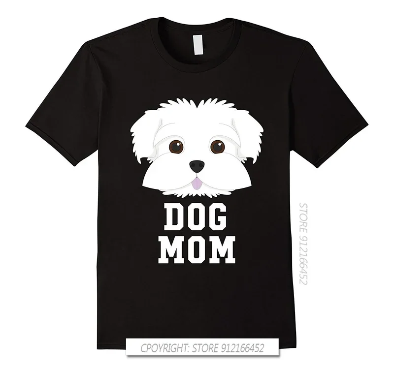 Dog Mom Maltese - Mothers Day T-Shirts Mens Shirts Trend Clothes Men T Shirt Print 100% Cotton T-Shirt