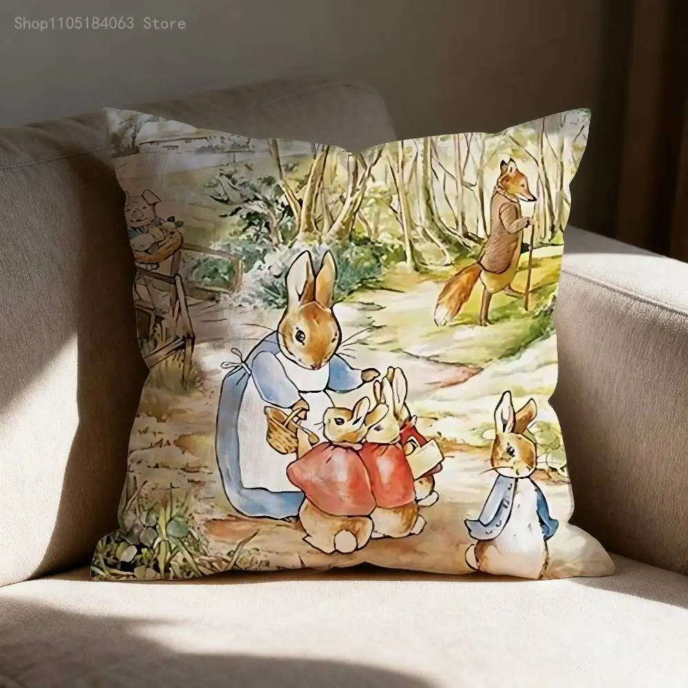 P-Peter Rabbit Throw Pillow Case For 55x55cm 30x30cm 50x50cm 45x45cm 40x40cm Square Chair Pillowcase Case