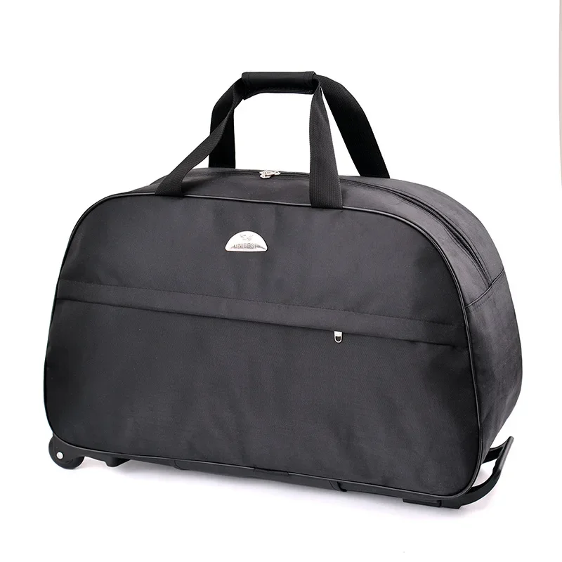 Sacs de voyage à roulettes avec fermeture éclair, sac à main à roulettes, valise unisexe, étanche, grande capacité, tissu Oxford, bagage à main, 20 po