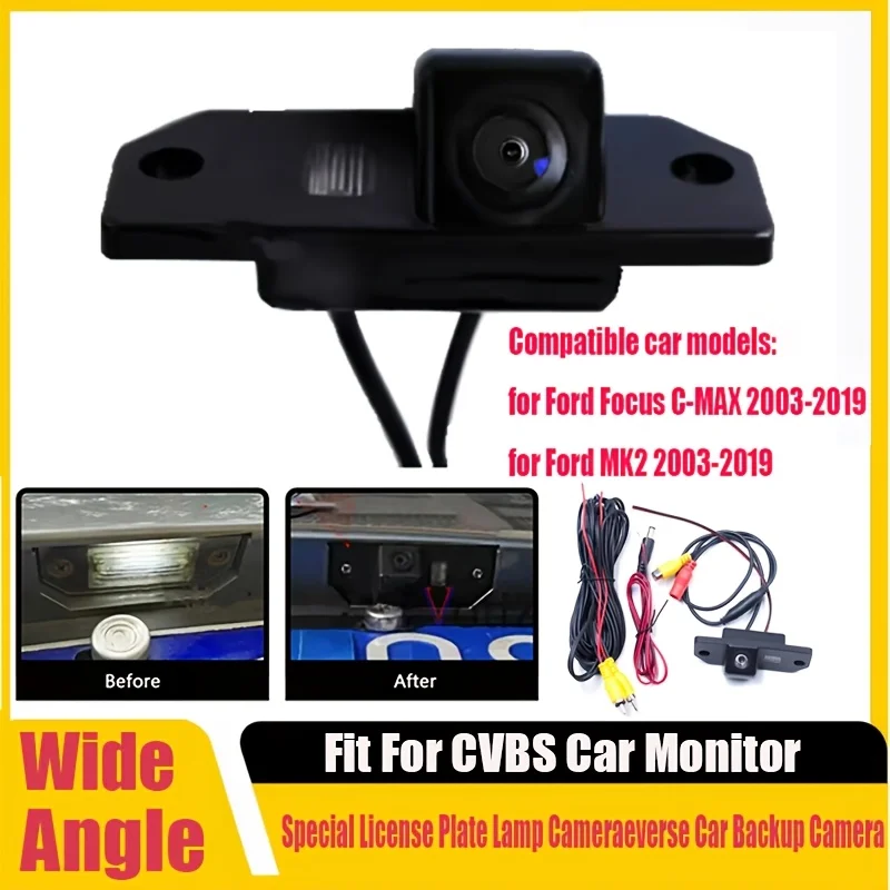 Rear View Backup Camera Replacement for Licence Number Plate Light Lamp-Installation for Ford Focus C-MAX & MK2 2003-2019 Models