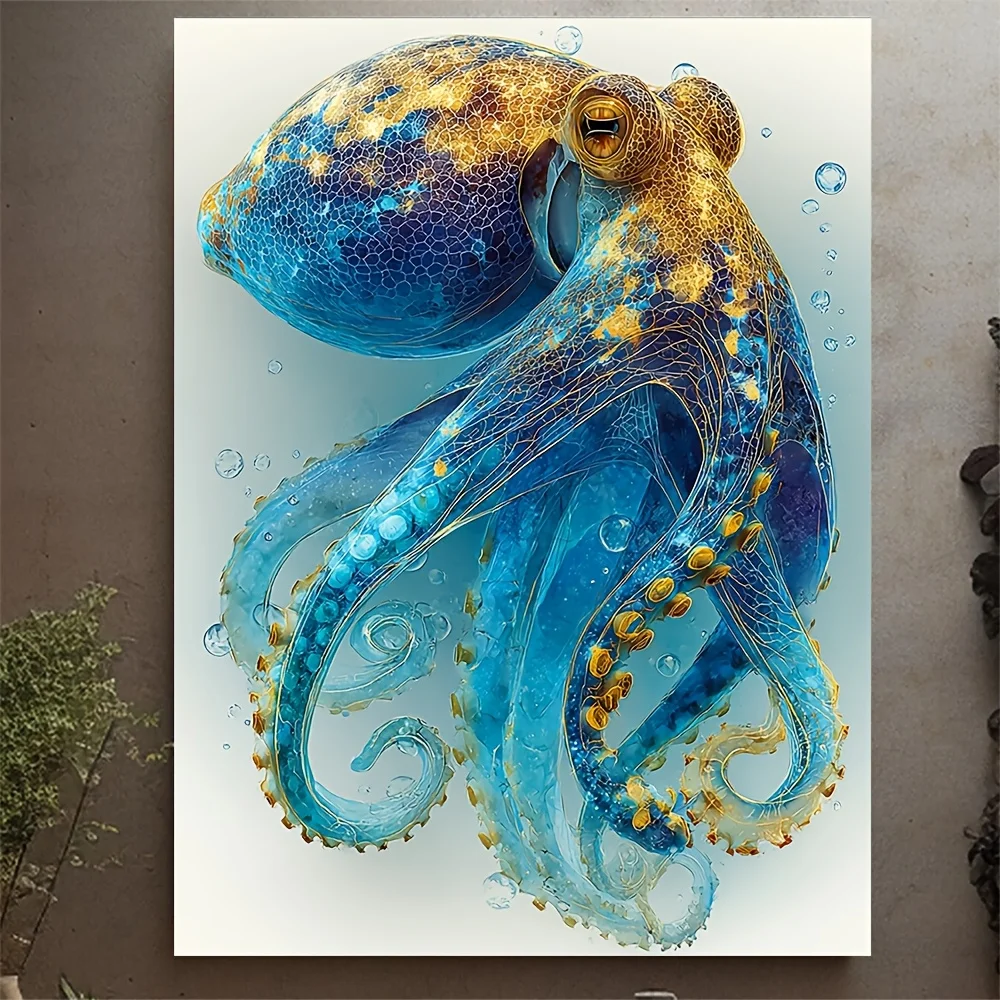 (No frame)2D Flat, 2D Flat, 2D Flat 1pc, Framed, 12X16 Inch Canvas Featuring an Octopus Leg, Octopus-Themed Artwork, Tentacle