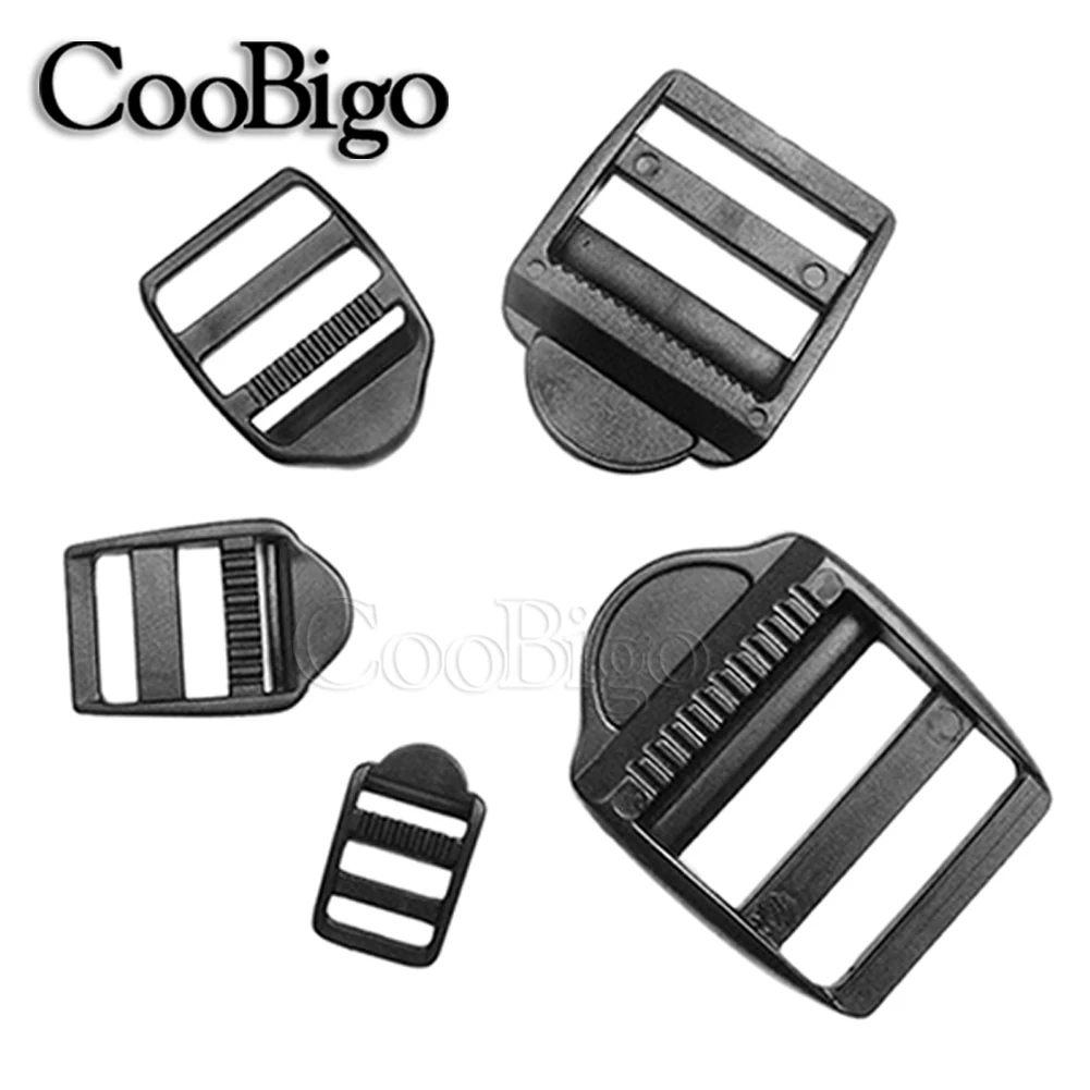 10pcs Plastic Ladder Lock Slider Tri Glide Adjust Buckles For Tactical Backpack Straps Bag Garment Belt Webbing Accessories