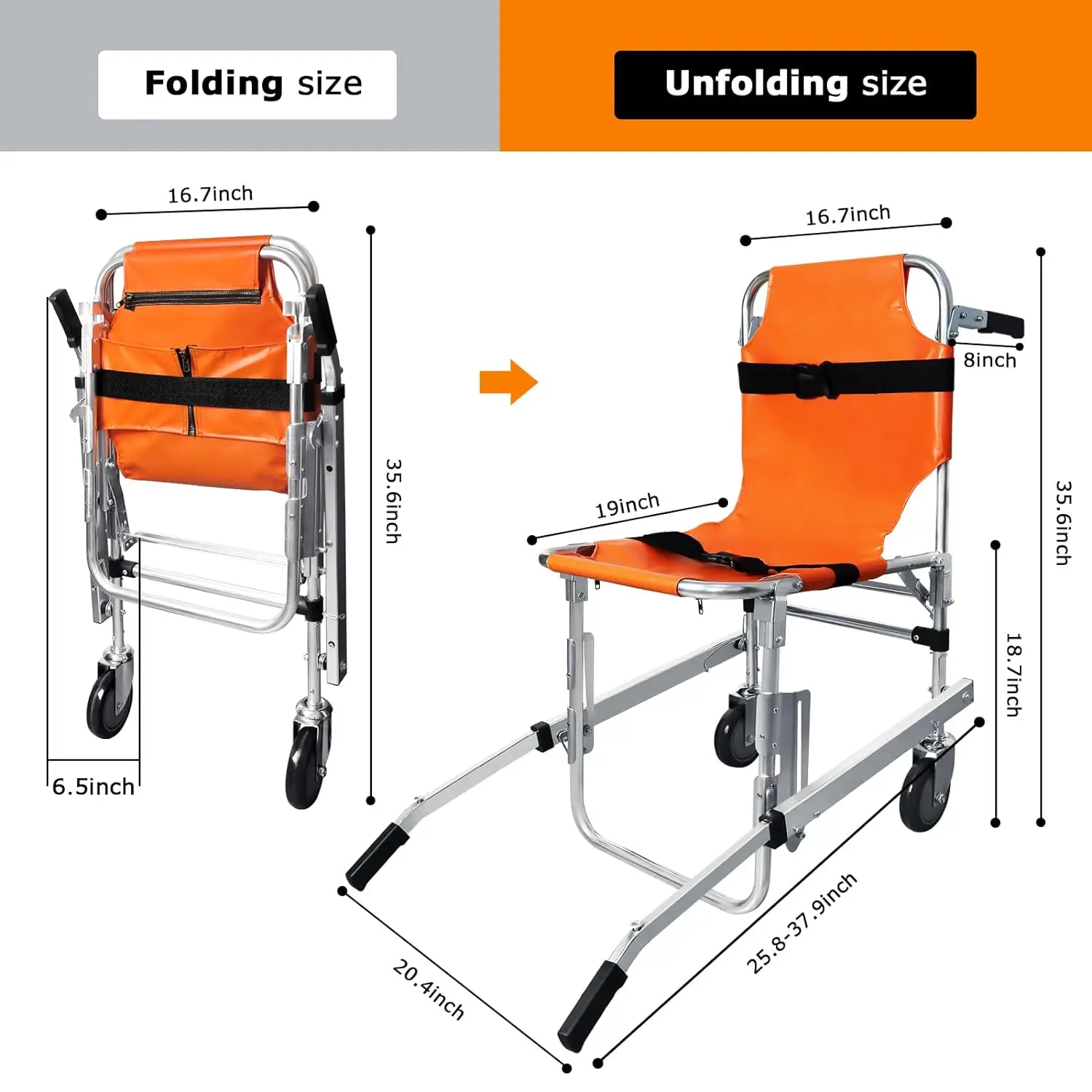 EMS Stair chair Lifting Climbing Wheelchair Stair 159kg / 350.5Ib