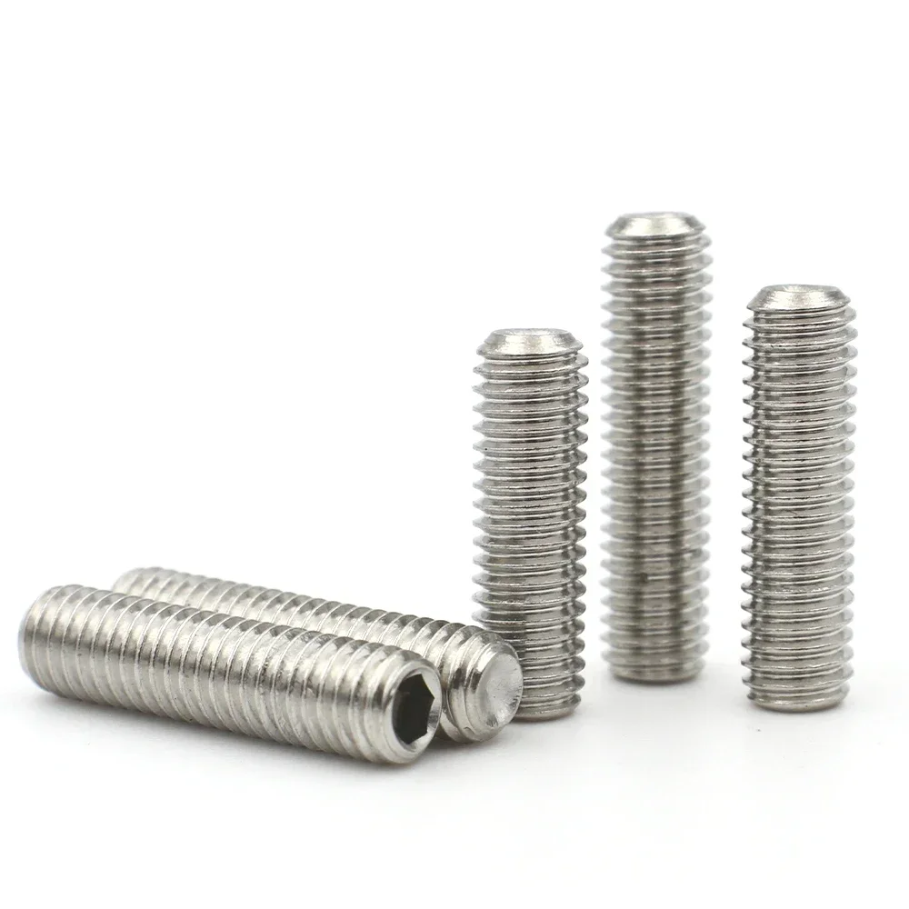 DIN916 Cup Point Grub Screws SUS304 Inner Hex Headless Set Screws M1.6 M2 M2.5 M3 M4 M5 M6 M8 M10 M12 Hardware