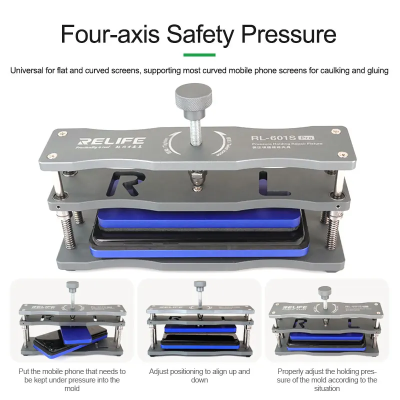 RELIFE RL-601S Pro Pressure Retaining Caulking Repair Fixture for Mobile Phone Curved Screen Back Cover Fixing Jig