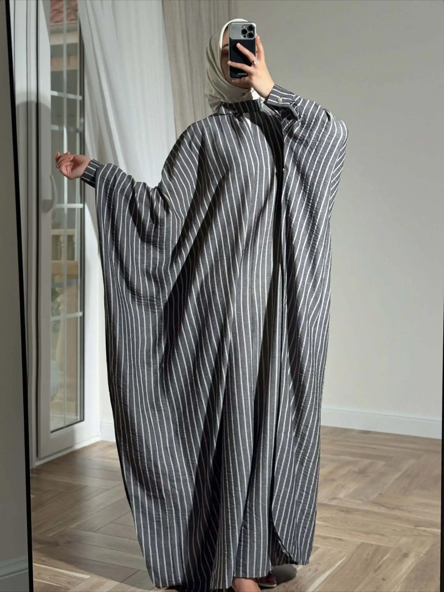 女性用イードドレス、アバヤ、ロングドレス、ストライプ柄、ローブ、ベスティドス、控えめなアバヤ、ドバイ、サウジアラビア、アラビア、カフタン、モロッコ、ジャラビーヤ、ラマダン