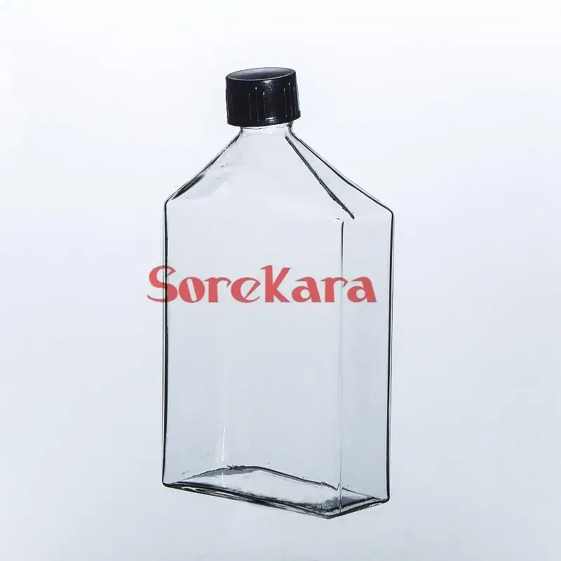 

50ml Cell Tissue Glass Culture Flask With Bevel Screw cap Angled Neck Lab Use