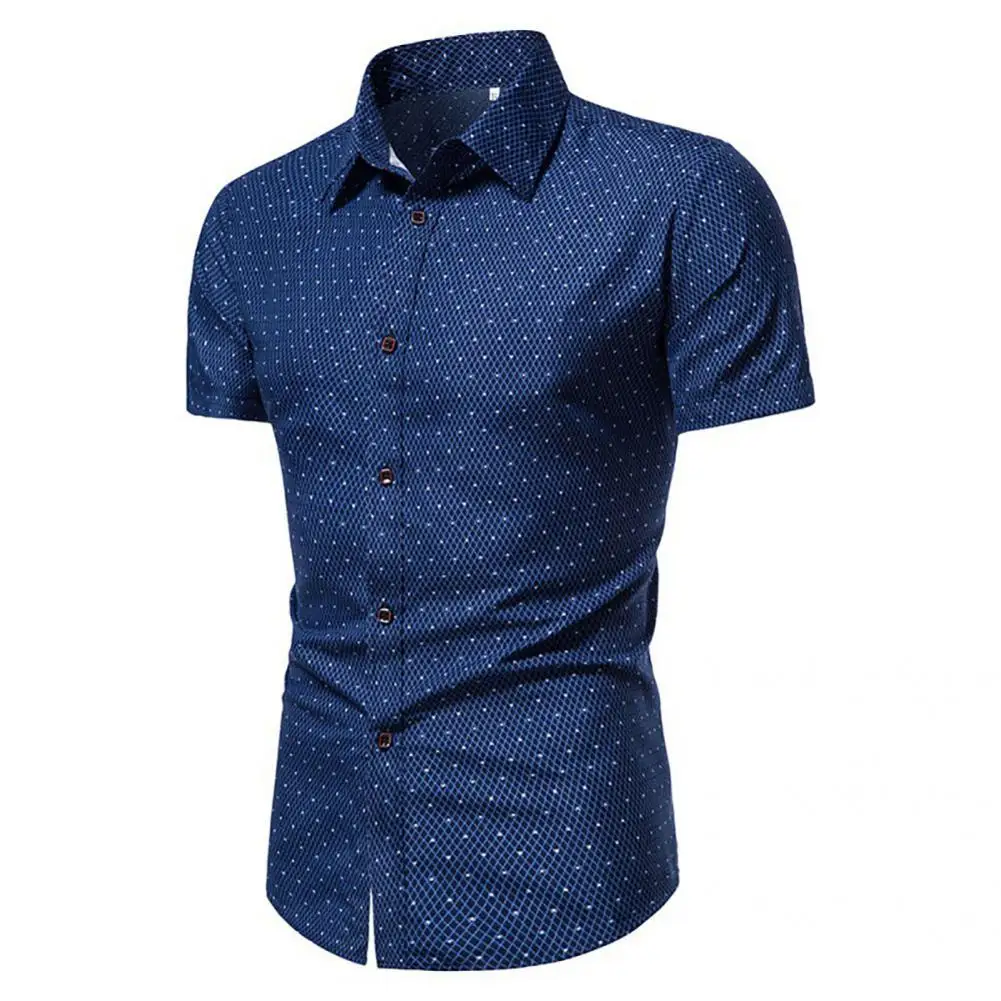 Men's Shirts Chic Lapel Solid Color Shirts For Men  Wash-and-wear Cardigan Summer Shirt Top Men's Clothing