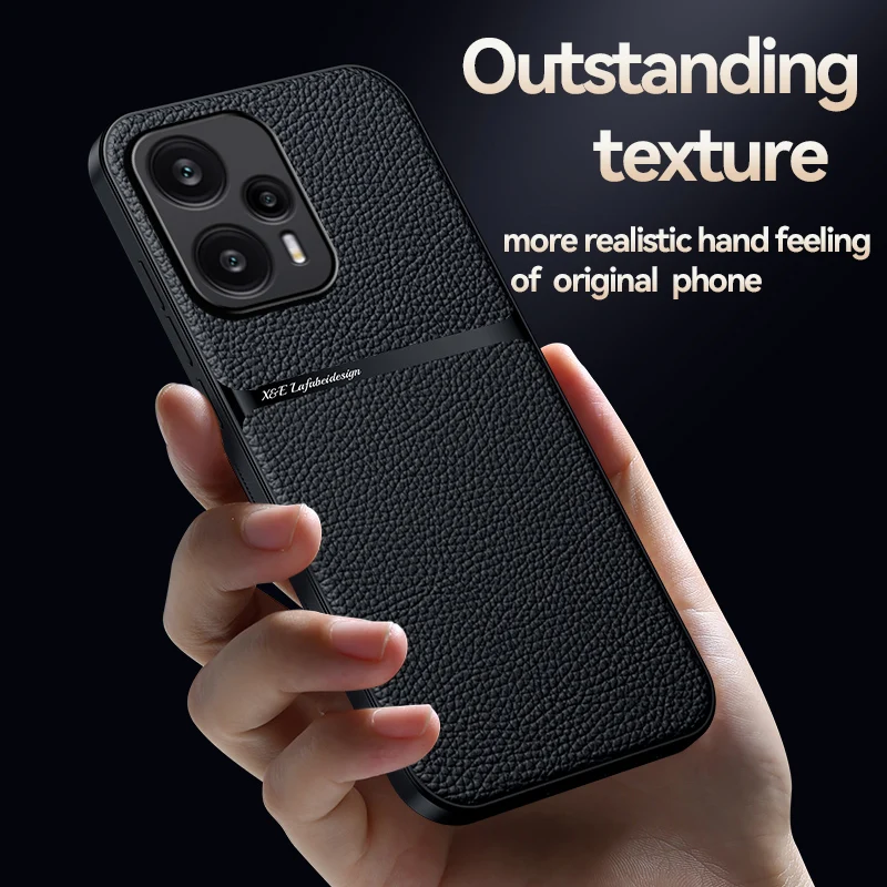 Luxury Magnetic Leather Solid Color Phone Case For Mi Poco X5 Pro X5 Shockproof Back Cover For Poco F3 F5 Pro