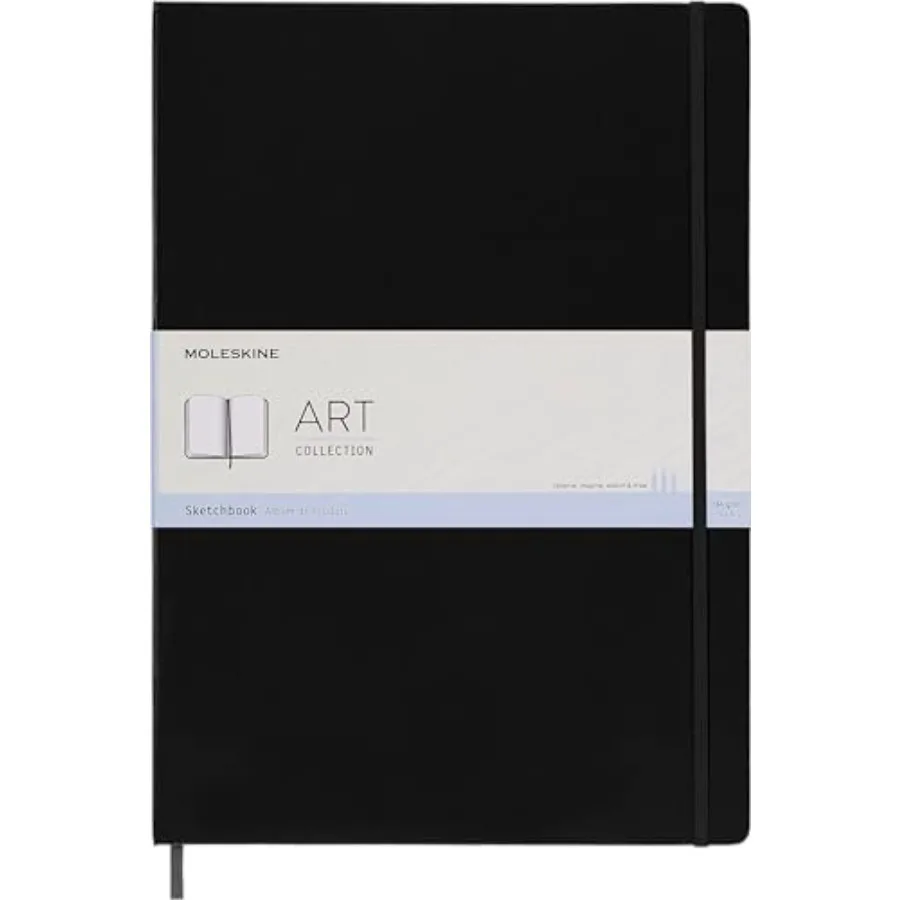 

Art Sketchbook, Hard Cover, A3 11.75" x 16.5" Plain/Blank, Black, 96 Pages