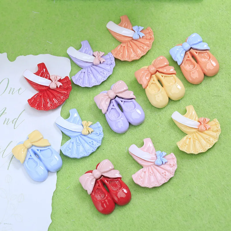 100 قطعة Kawaii الراتنج فلاتباك مصغرة فستان أحذية DIY بها بنفسك ل جراب هاتف دبوس الشعر المفاتيح أقراط سجل القصاصات دمية اكسسوارات #3