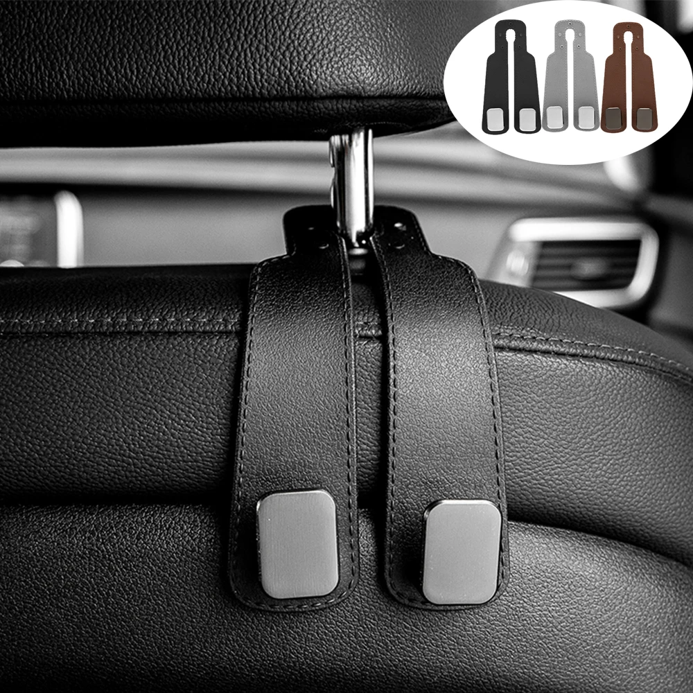 Car Headrest Hook Plastic Metal Rear Seat Hanging Dual Hook 20KG  Load-Bearing Wear-Resistant Alloy Hook Hanger Universal