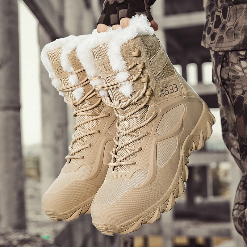 

Winter Snow Boots Men Shoes Outdoor High-top Anti-slip Casual Soft Ankle Boots Men Plush Wear-resistant Sport Shoes Men