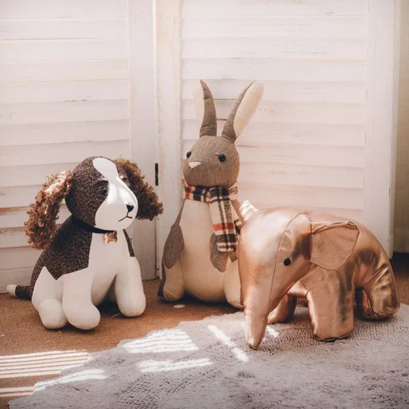 Cute Animal Door Stop With Sand,Rabbit Weighted Interior Doorstop Fabric Stuffed Animal Door Stopper Floor Decorative