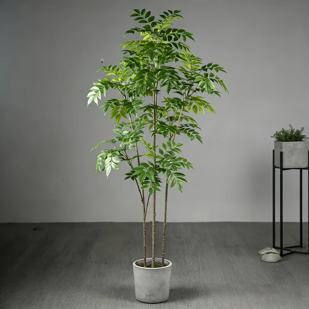 76/140cm 29. 92/ 55. Árbol de Banyan Artificial Tropical de 12 Pulgadas, Hojas de Wisteria Simuladas con Acabado Lacado, Planta Verde para Interiores del Hogar, Decoración de Bodas, Árbol Artificial, Arreglo Floral Art
