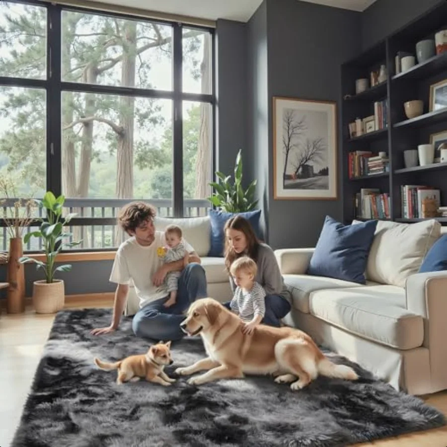 

3x5 Rug Bedside Preppy Dorm Area Rug College entials Grey Small Carpets for Bedroom Anti Slip Fluffy Gray Living Room Rugs Home