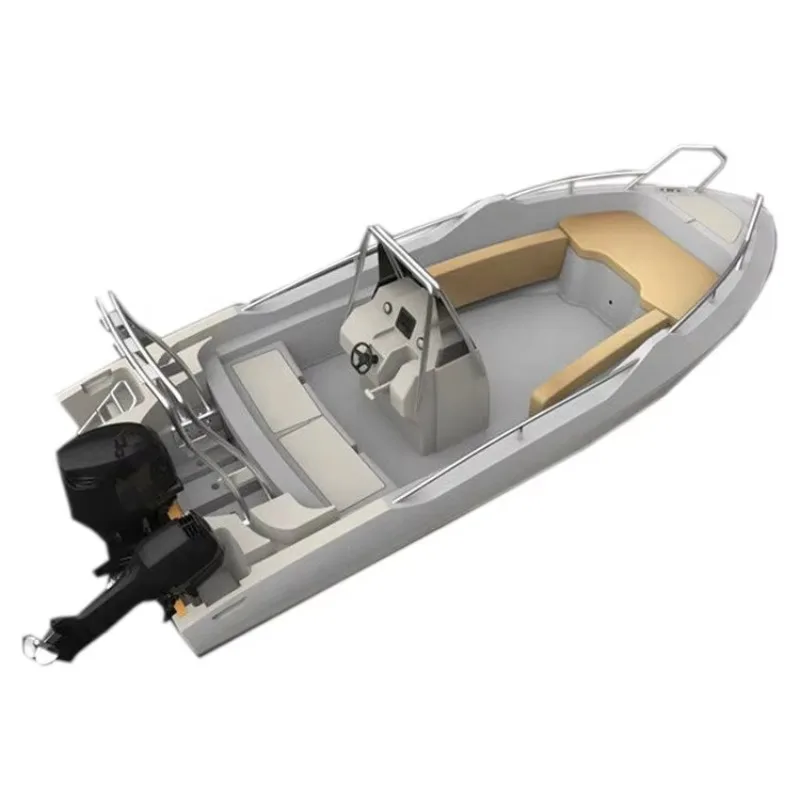 Fiberglass Fishing Speed Boat Stainless Steel Handrail Luxury Leisure Offshore Motor Yacht For Sea Sport Customizable