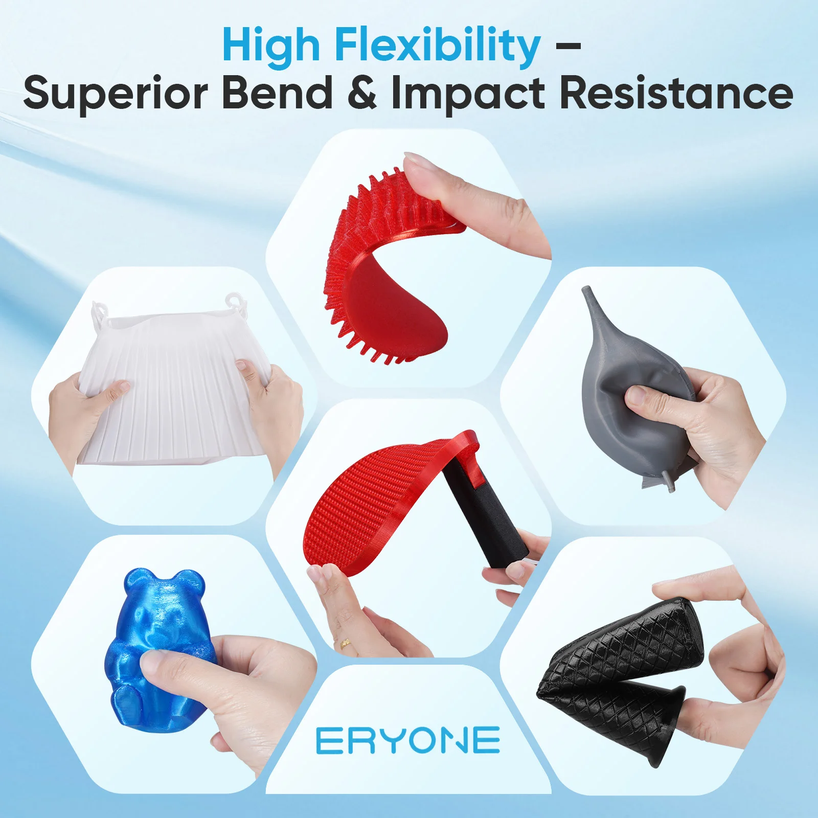 ERYONE 1KG TPU 90A Elastyczny Filament do Druku 3D 1.75mm, Średnia Miękkość, Równoważna Miękkość i Wytrzymałość, Szpula 1kg — zdjęcie produktu 5