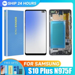 S10 Plus per Samsung 6.4 ''testato S10 + G975F G975U G975W G975 Display LCD Touch Screen Digitizer Assembly sostituzione