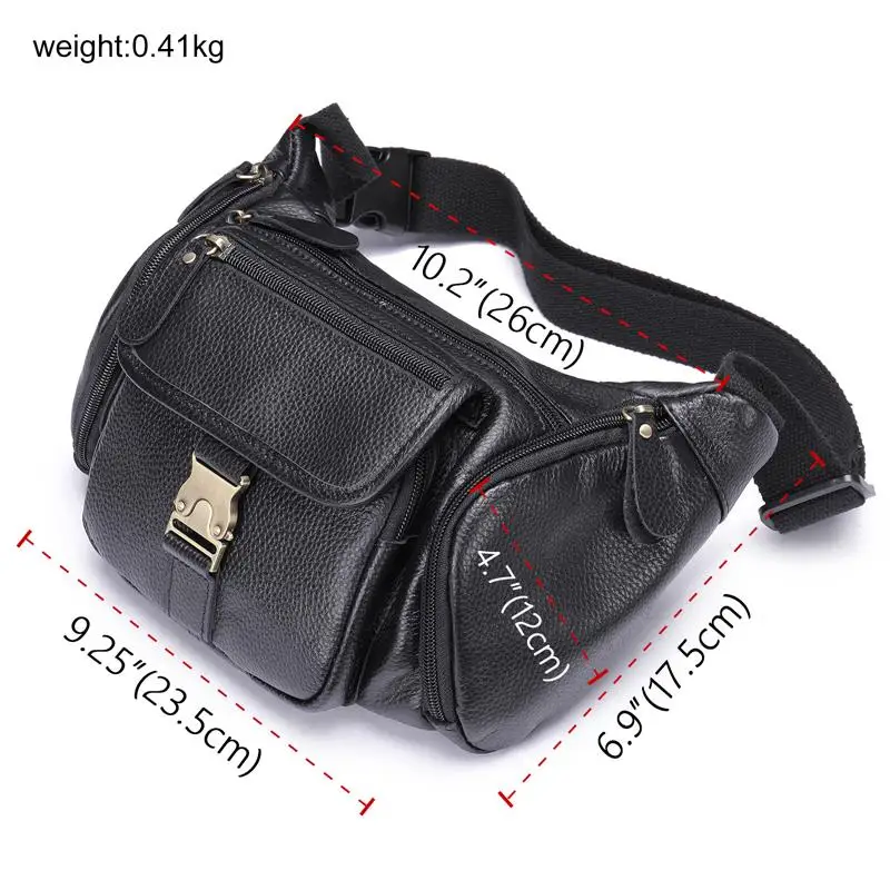 Imagem -02 - Bolsa de Cintura de Couro Genuíno para Homens Bolsa de Peito de Grande Capacidade Bolsa Crossbody Marca de Luxo