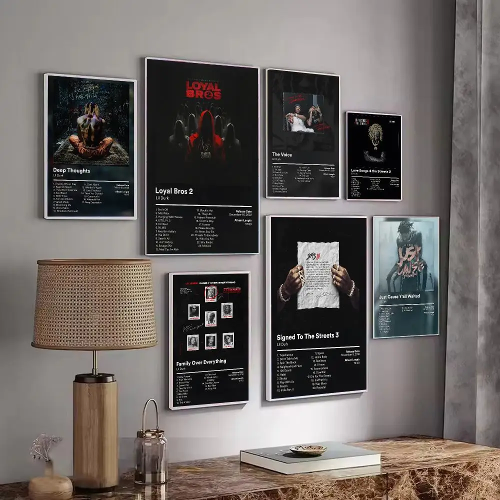 Rapper L-Lil D-Durk Poster Wall Art Print Sticker for Bedroom Living Room Dorm Office Modern Home Decor