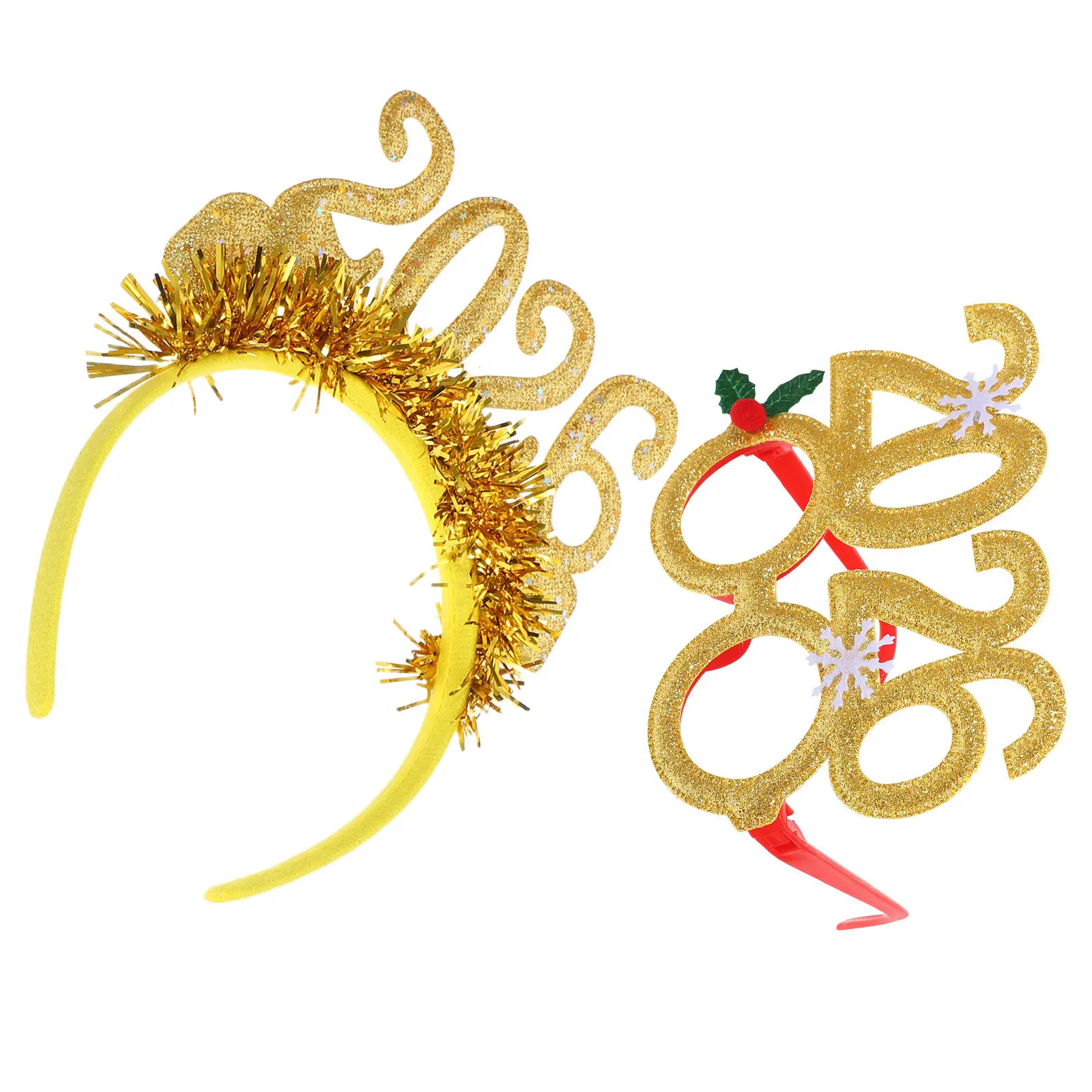 

1Set Festive Decorative Headband Holiday Headwear New Years Eve Party Sparkly Hair Hoop Countdown Accessory Holiday Headwear