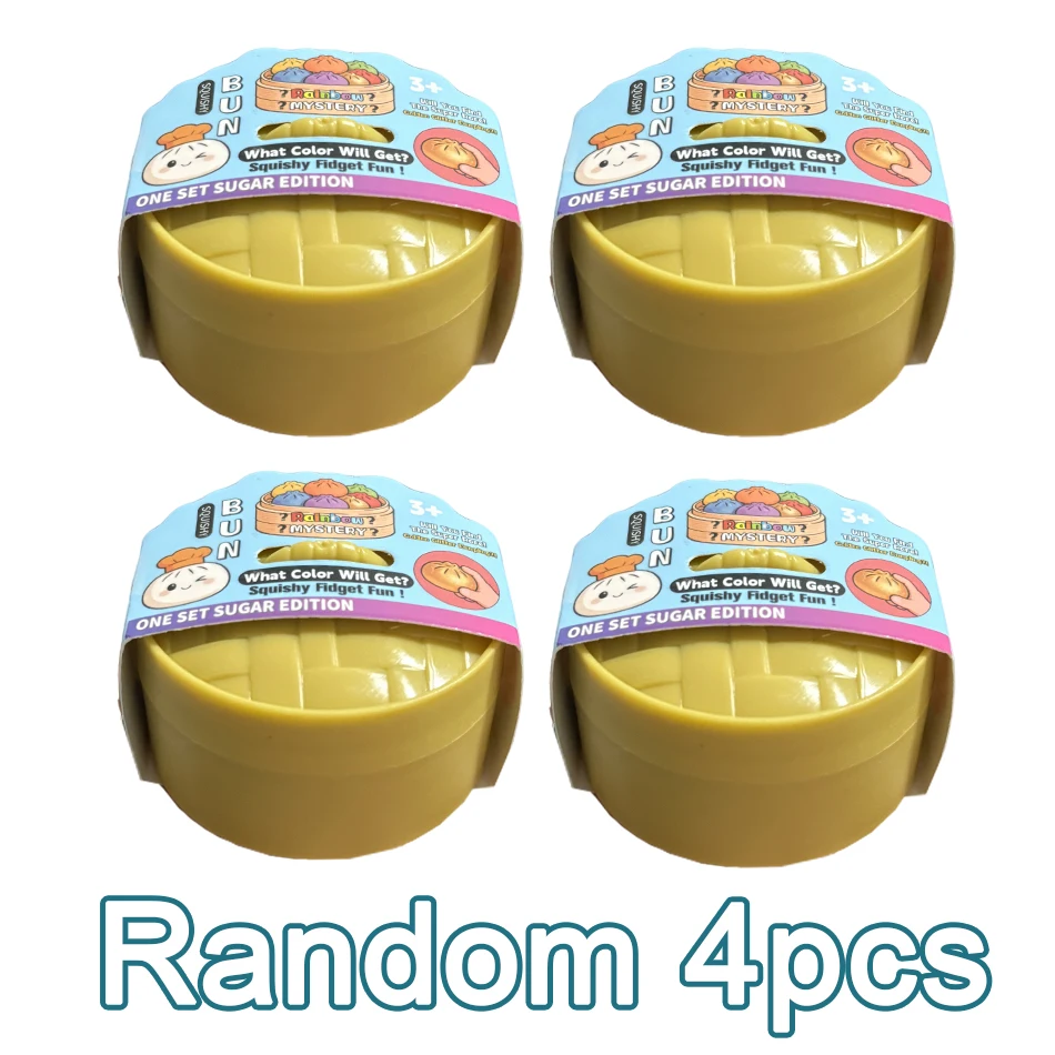 Glitzer-Dumpling-Squishy mit Box: Sensorischer Dampf-Dumpling aus weichem TPR-Teig für Dekompression, Fidget-Spielzeug, Stressabbau-Geschenk