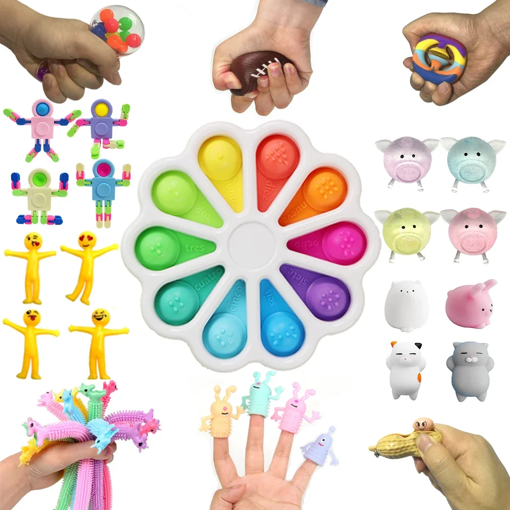 

Early Educational Child Fidget Toys Set Sensory Toys Stress Relief Antistress Adults Toy juguetes Squishy Squeeze Toys For Kids