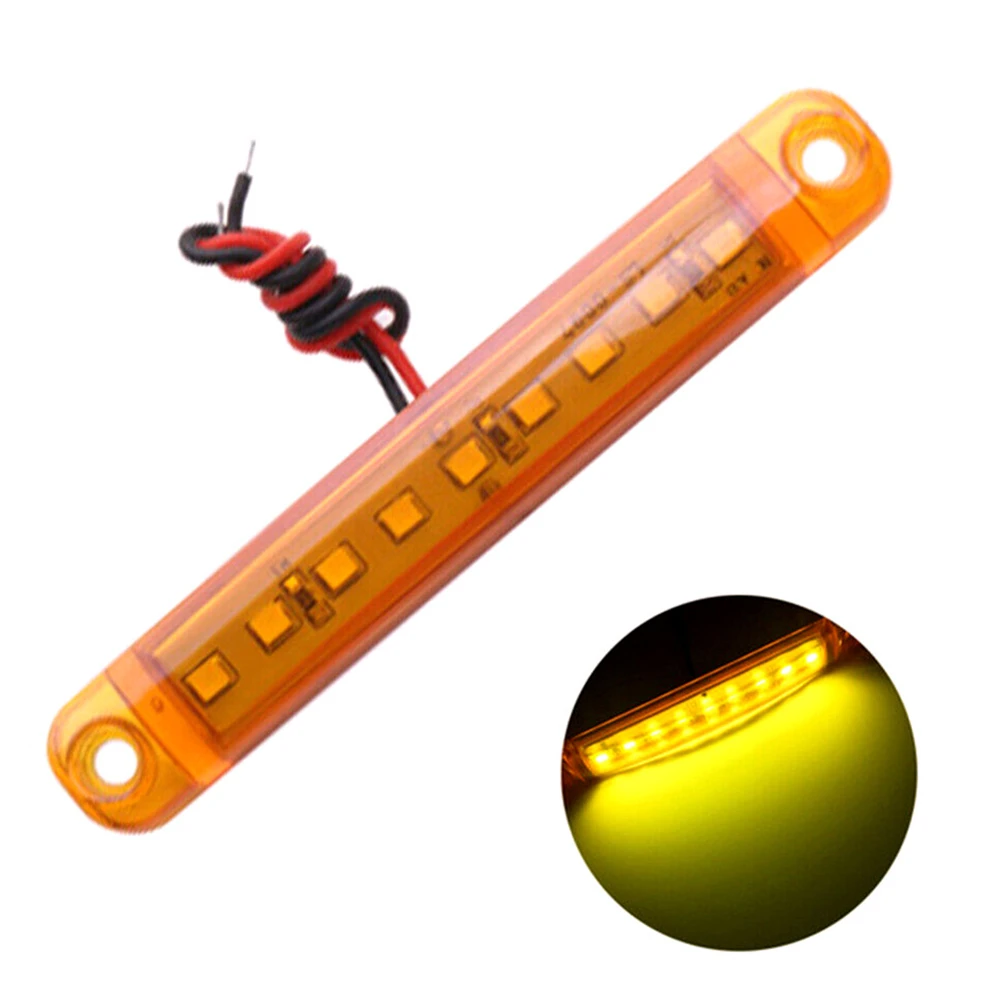 

9 LED Car Side Marker Indicator Lights Clearance Lamp for Auto Bus Truck Lorry Boat Amber 30Pcs 12V-24V